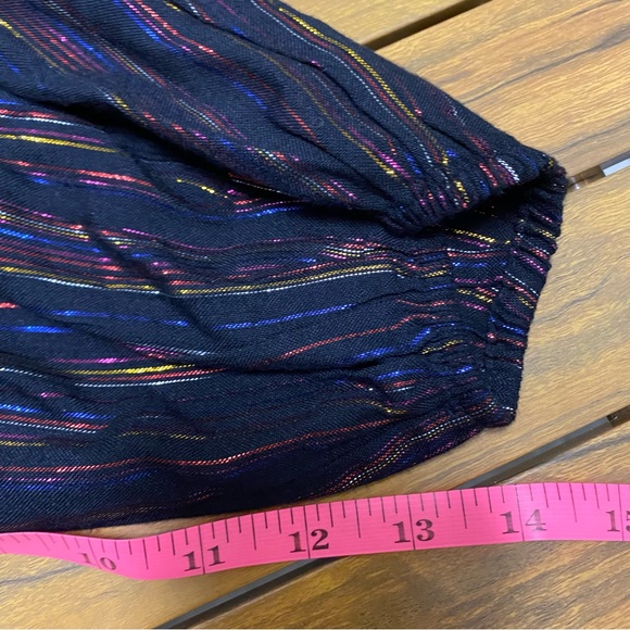 Apiece Apart Women’s Isla Blouse Size 4 Striped Peasant Colorful Metallic Luxury - Picture 15 of 16